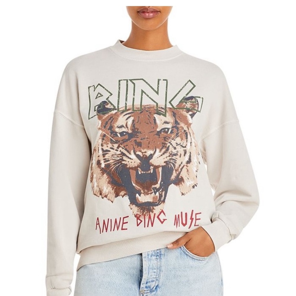 Anine bing , Tiger sweatshirt - Stone
